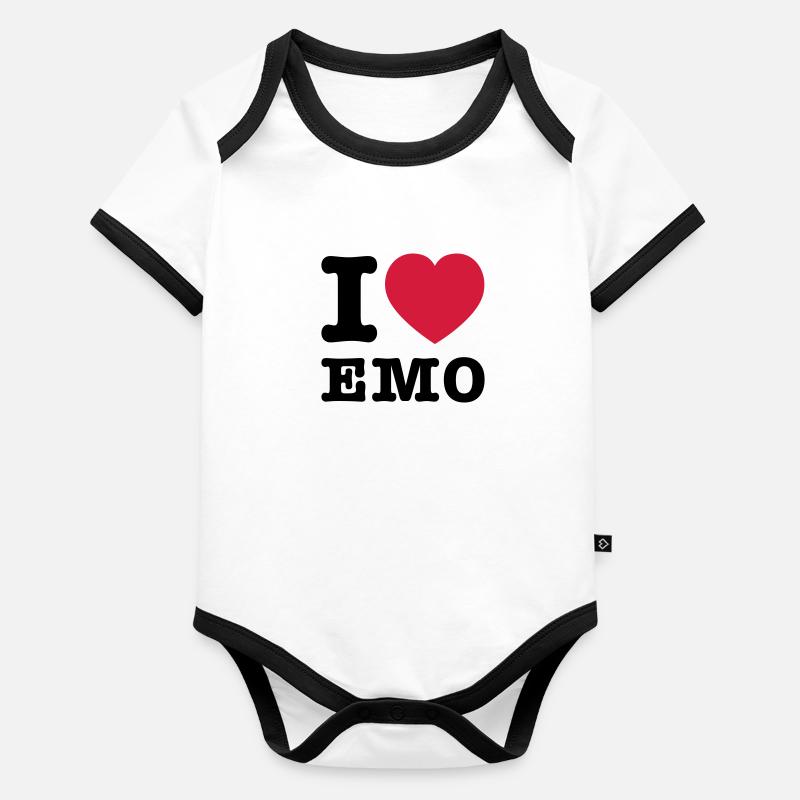 J'aime Emo 2 Body Bébé bio contrasté manches courtes