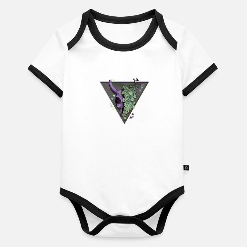 Schädel - Schädel Baby Bio-Kurzarm-Kontrastbody