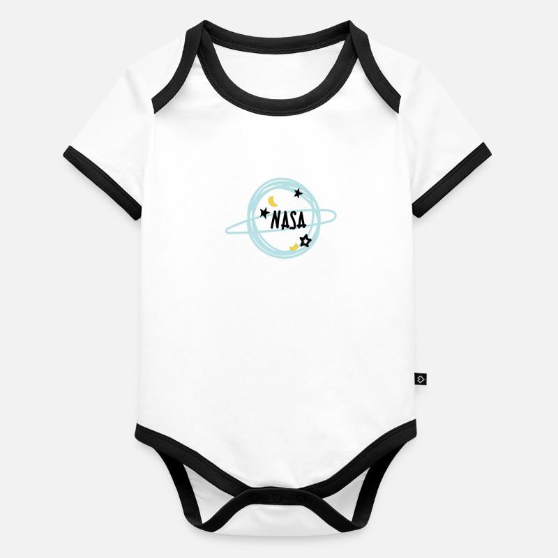 Sciences spatiales et aéronautiques Body Bébé bio contrasté manches courtes