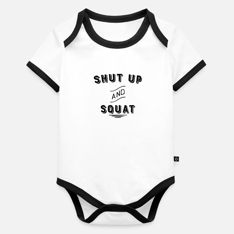 shut up and squat Baby Bio-Kurzarm-Kontrastbody