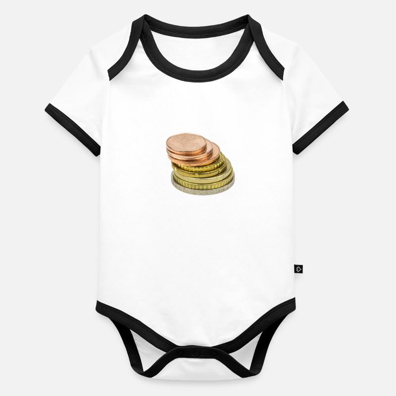 euro cent Body Bébé bio contrasté manches courtes