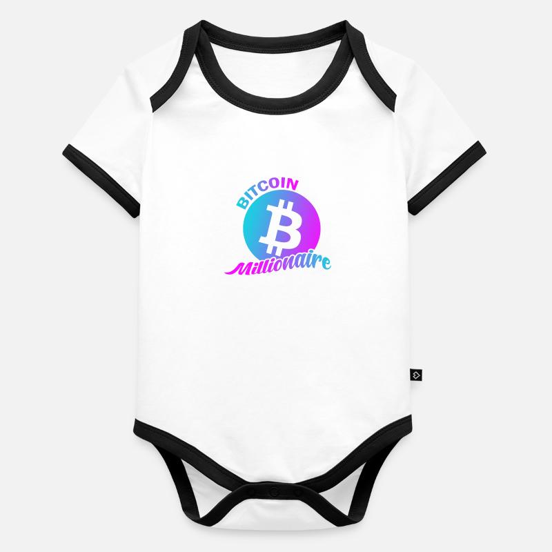 Bitcoin Millionnaire Body Bébé bio contrasté manches courtes