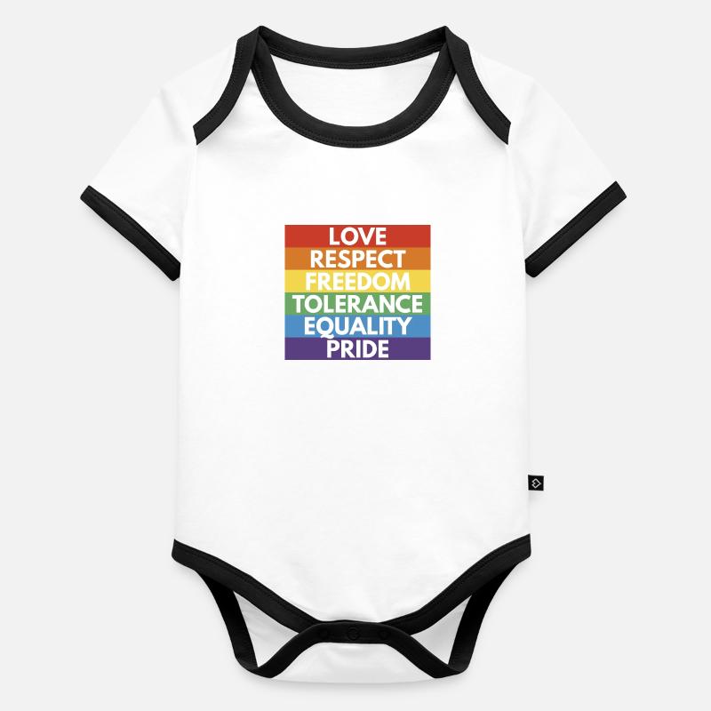 LGBTQ+ Body Bébé bio contrasté manches courtes