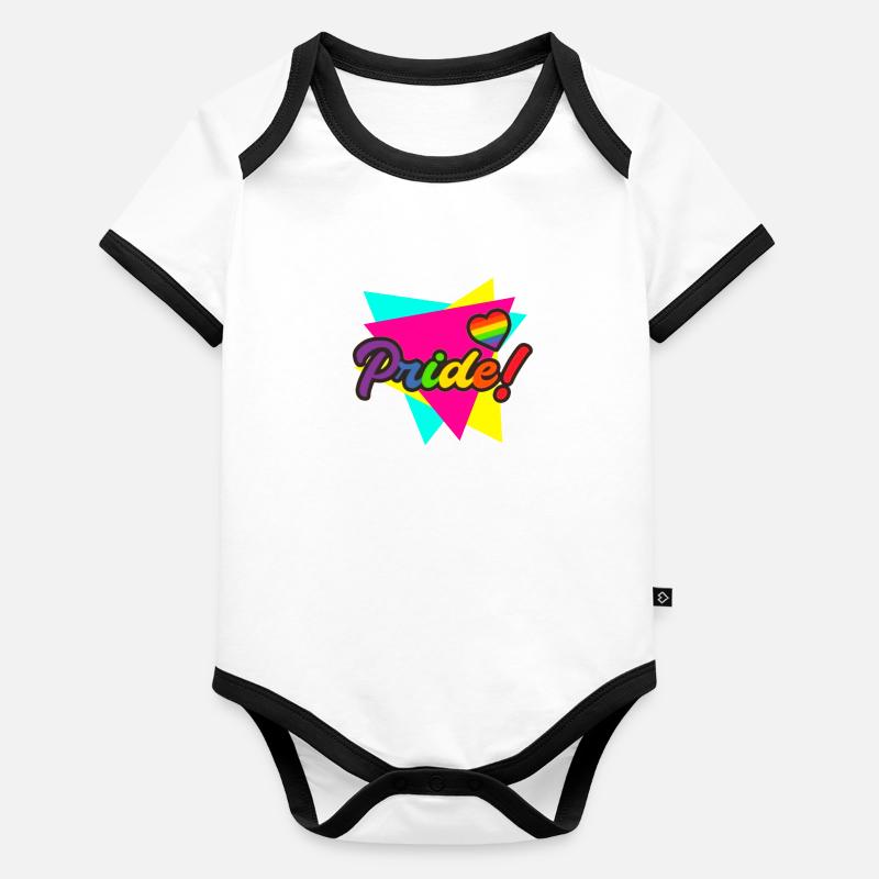 Fierté gaie Body Bébé bio contrasté manches courtes