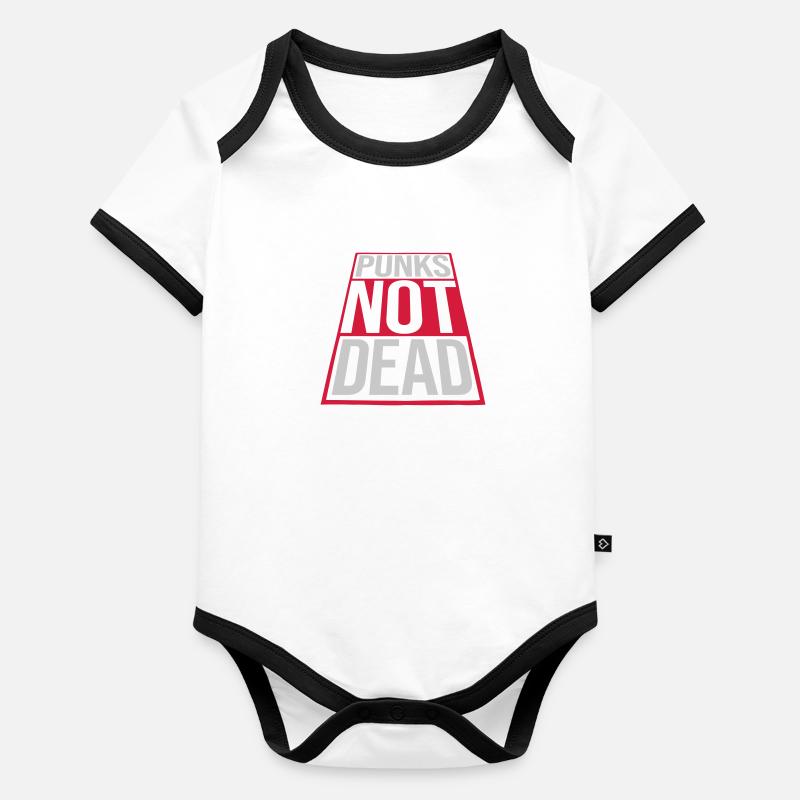 punks not dead quote Organic Baby Contrasting Bodysuit