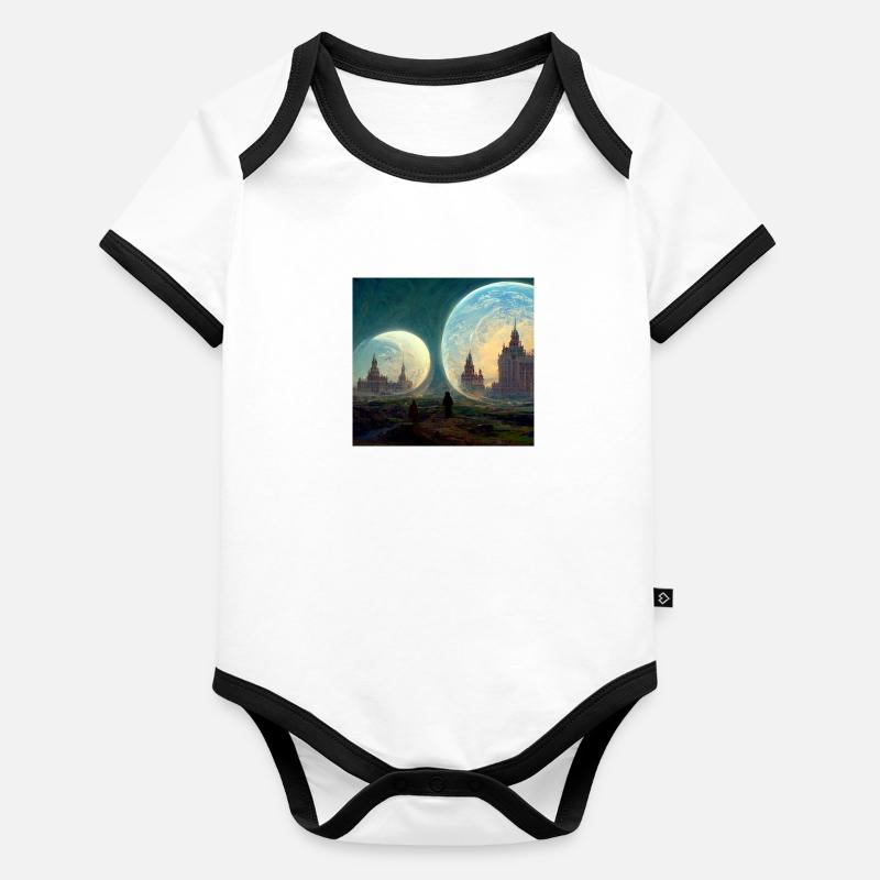 Parallele Welten Baby Bio-Kurzarm-Kontrastbody