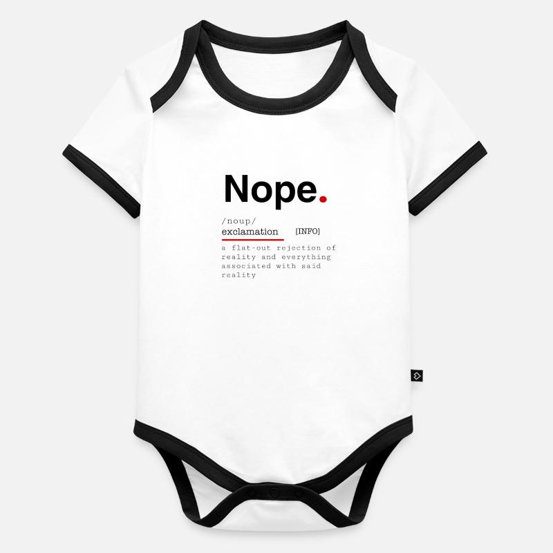 Definition "NOPE" Baby Bio-Kurzarm-Kontrastbody