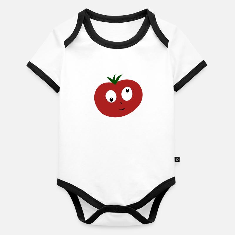 tomate folle Body Bébé bio contrasté manches courtes