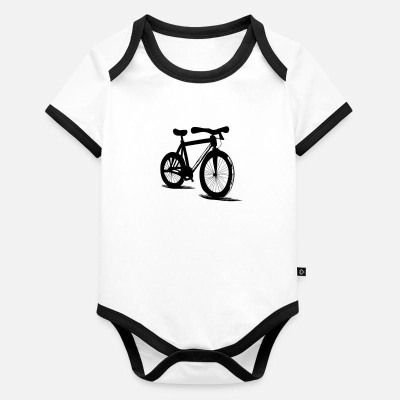 Bicycle Doodle Bicycles Cycling Vector 2 Body Bébé bio contrasté manches courtes