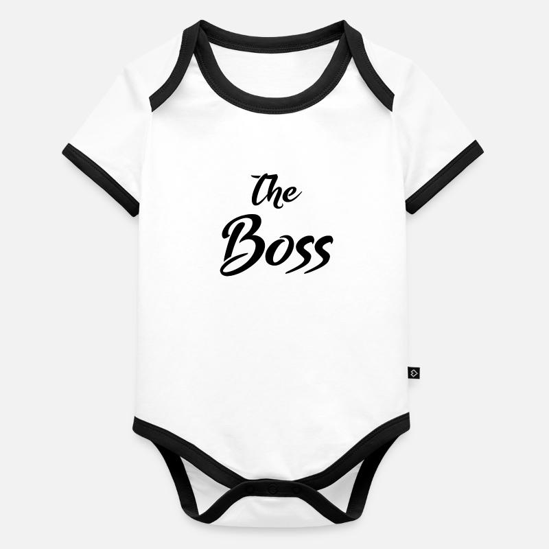 Le Boss Black Body Bébé bio contrasté manches courtes