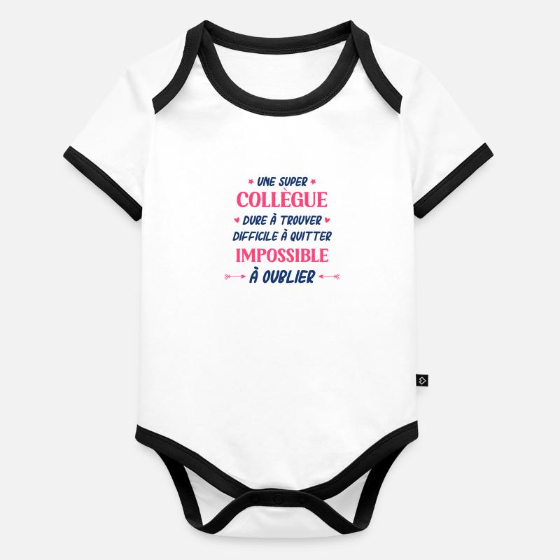 Une super collègue dure a trouver difficile a quit Body Bébé bio contrasté manches courtes