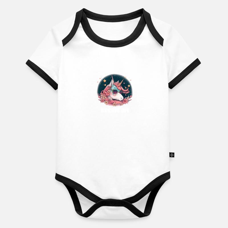 Der Einhorntraum auf Baby Bio-Kurzarm-Kontrastbody
