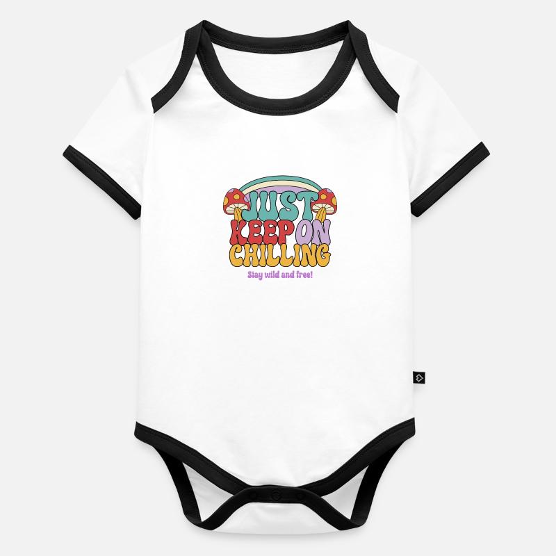 Just Keep On Chilling Organic Baby Contrasting Bodysuit