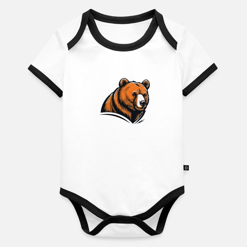 ours Body Bébé bio contrasté manches courtes
