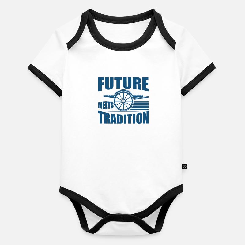 FUTURE MEETS TRADITION Organic Baby Contrasting Bodysuit