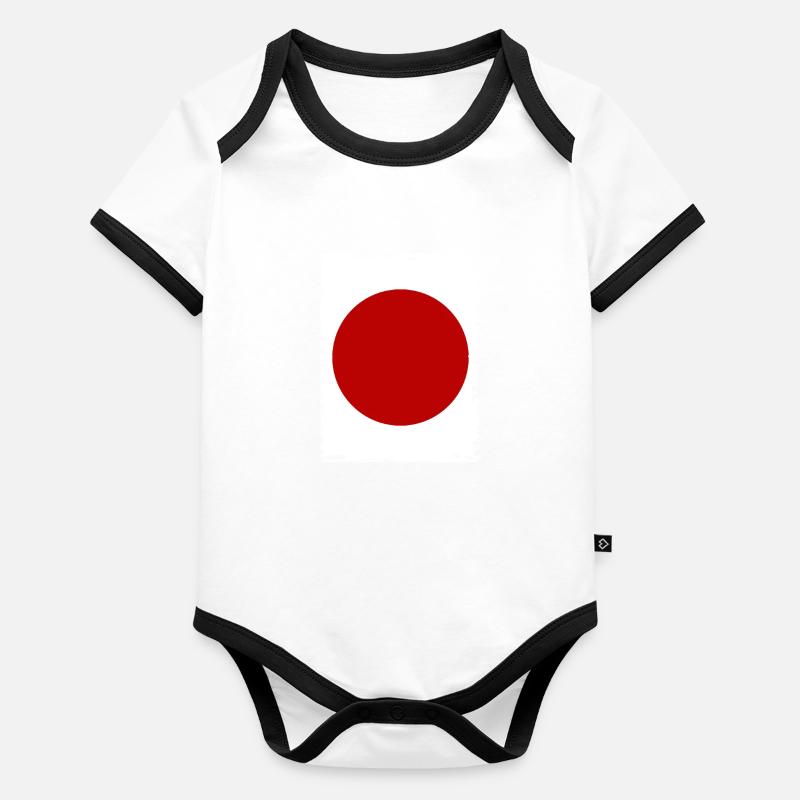 Drapeau du Japon Utilisé Look Nihon Drapeau japonais Body Bébé bio contrasté manches courtes