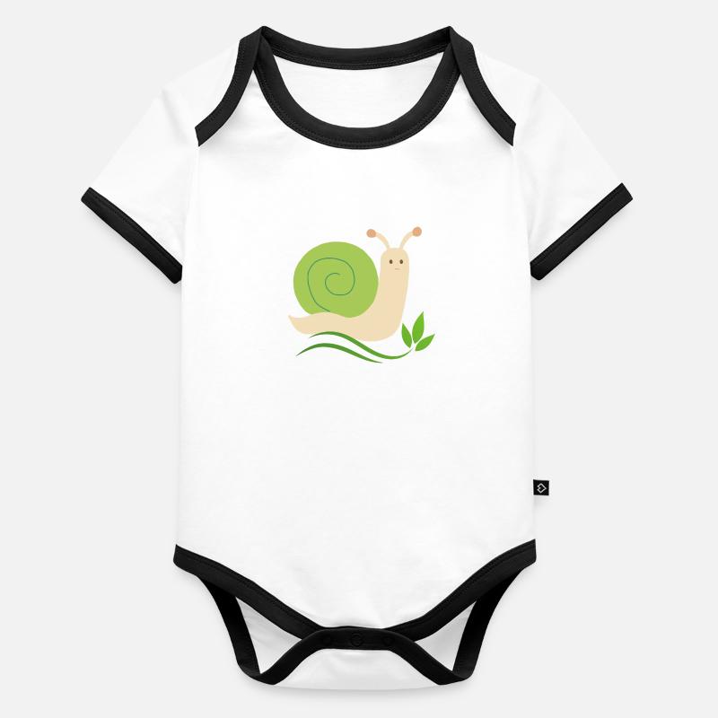 ESCARGOT Body Bébé bio contrasté manches courtes