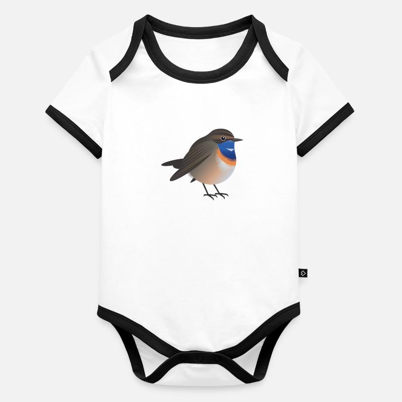 Oiseau à balan-miroir graphique / Illustration Body Bébé bio contrasté manches courtes