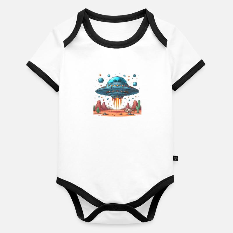 UFO Lands Organic Baby Contrasting Bodysuit