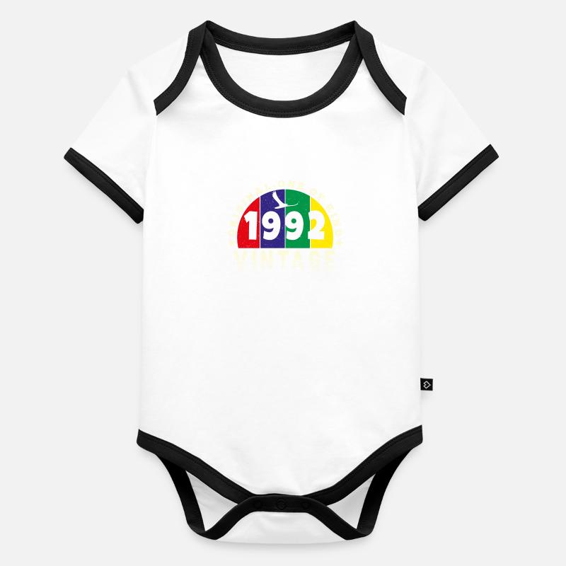 Vintage 1992 Retro - Bursdag Body Bébé bio contrasté manches courtes