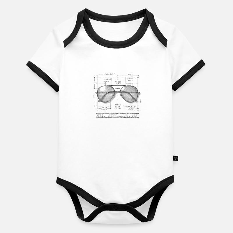 Lunettes Body Bébé bio contrasté manches courtes