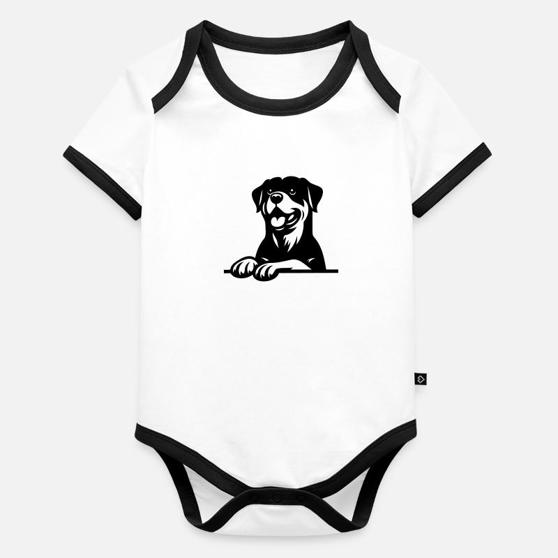 Rottweiler Body Bébé bio contrasté manches courtes