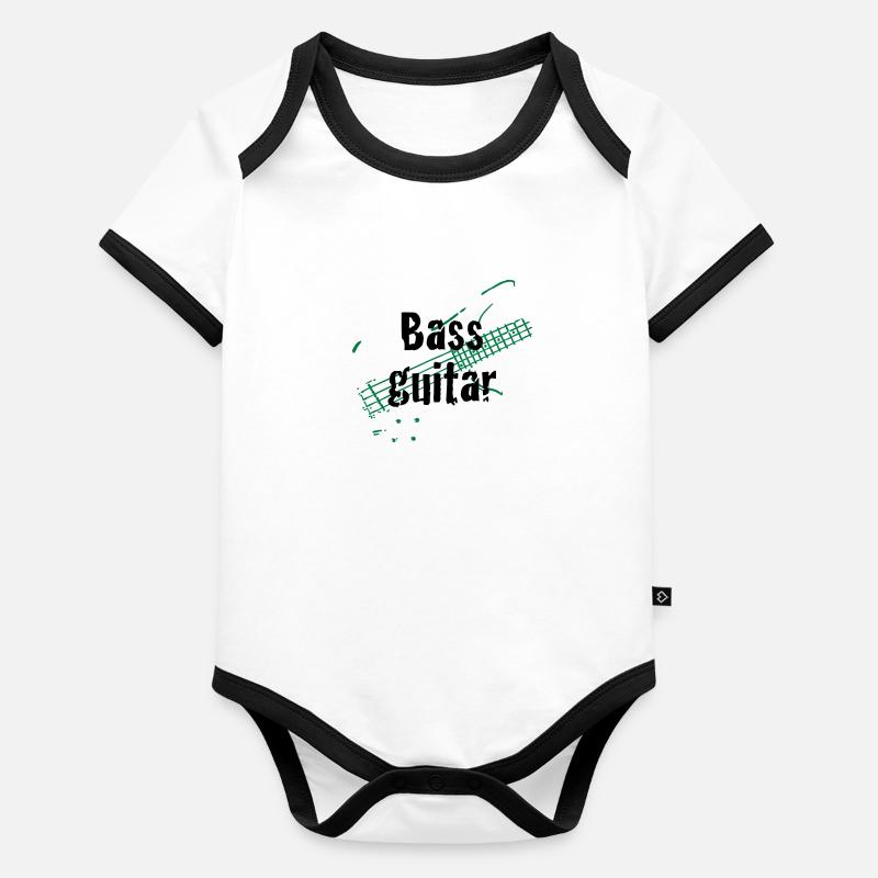 bass_guitar Body Bébé bio contrasté manches courtes