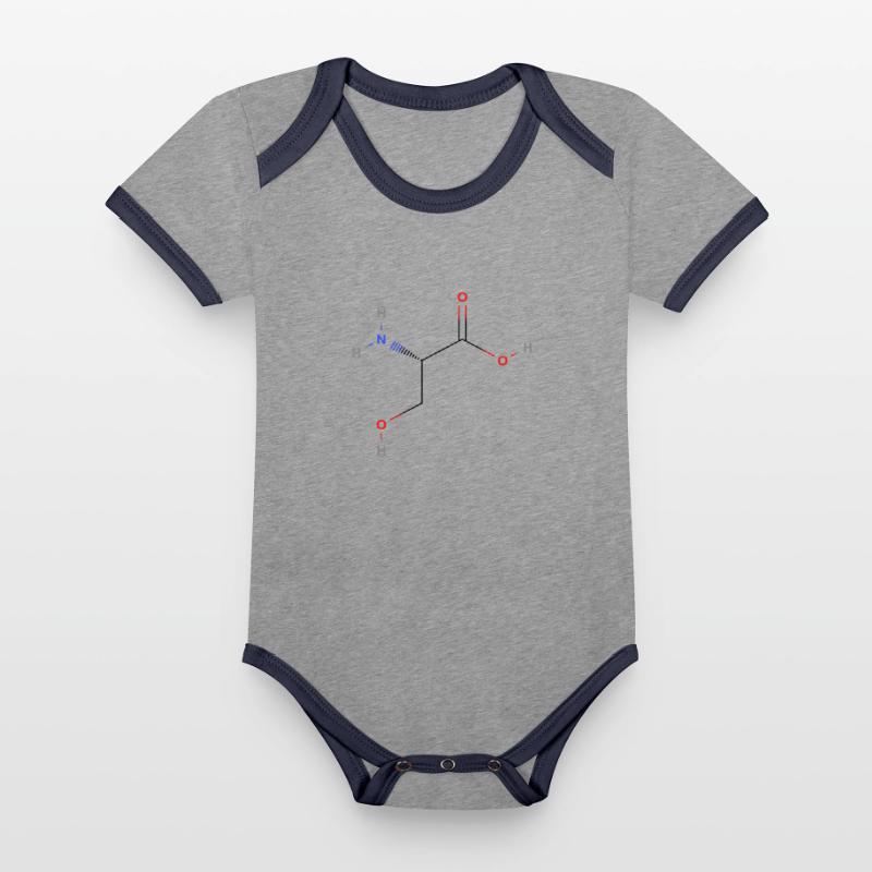 Molécule de sérine - Formule structurale colorée Body Bébé bio contrasté manches courtes