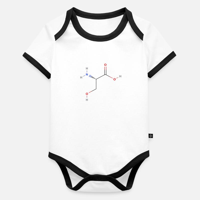 Molécule de sérine - Formule structurale colorée Body Bébé bio contrasté manches courtes
