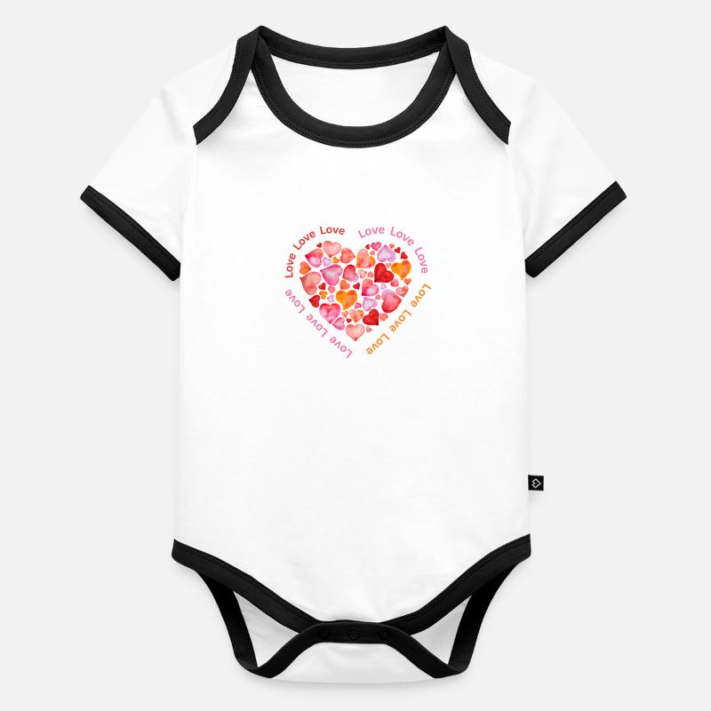 Love is everything Baby Bio-Kurzarm-Kontrastbody