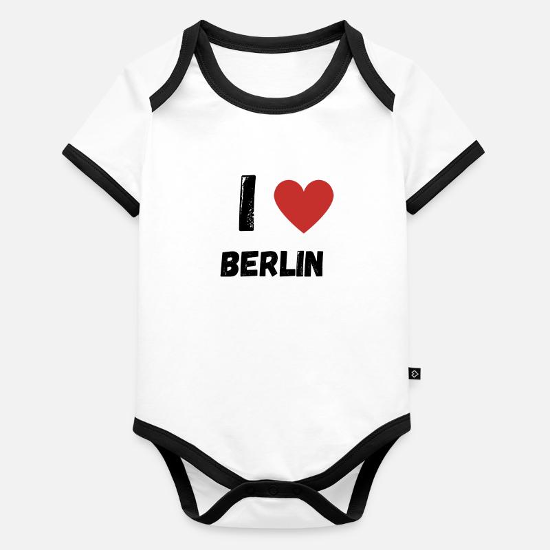 I Love Berlin Baby Bio-Kurzarm-Kontrastbody