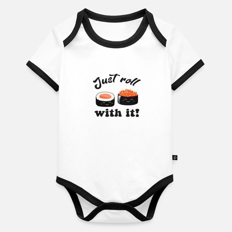 Il suffit de rouler avec! Body Bébé bio contrasté manches courtes