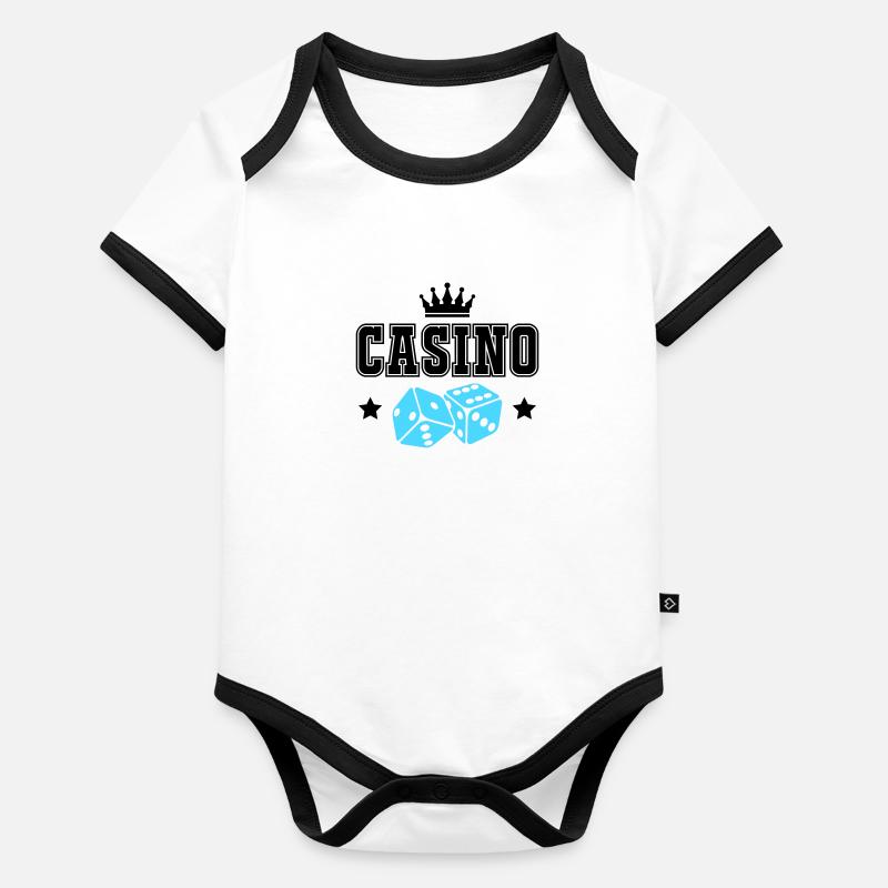 Casino Body Bébé bio contrasté manches courtes