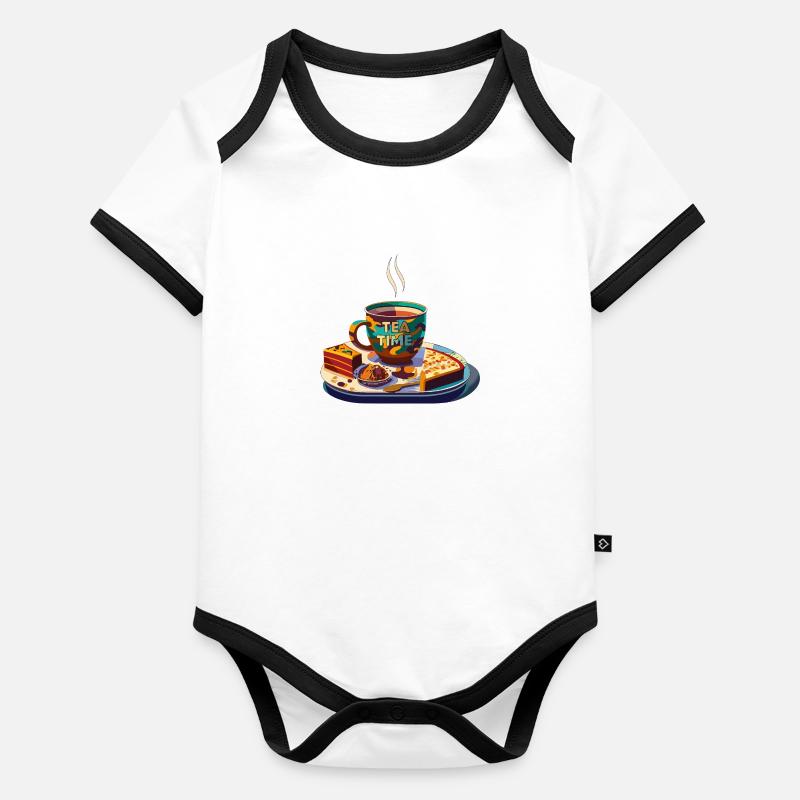 TEE-ZEIT Baby Bio-Kurzarm-Kontrastbody