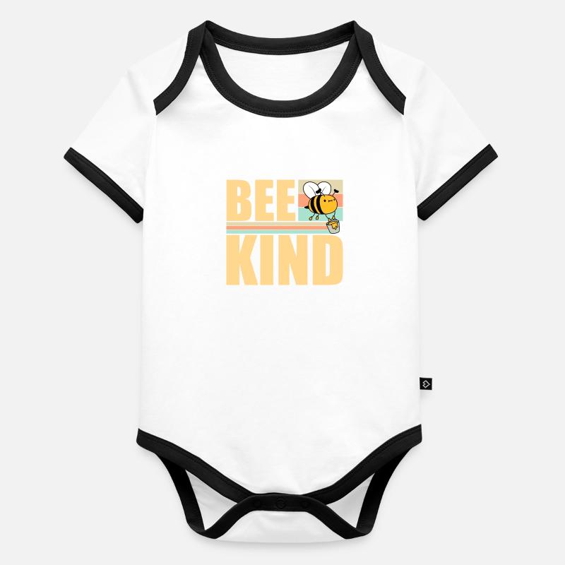 Être gentil mignon miel gentillesse abeille amour source d’inspiration Body Bébé bio contrasté manches courtes