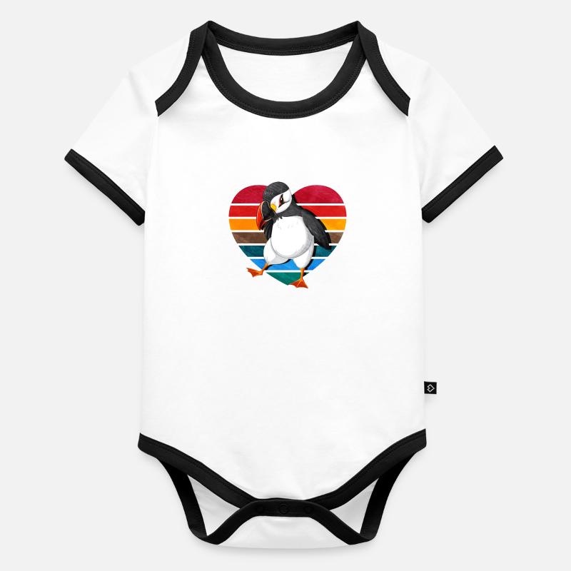 Gift for Atlantic Puffins Organic Baby Contrasting Bodysuit