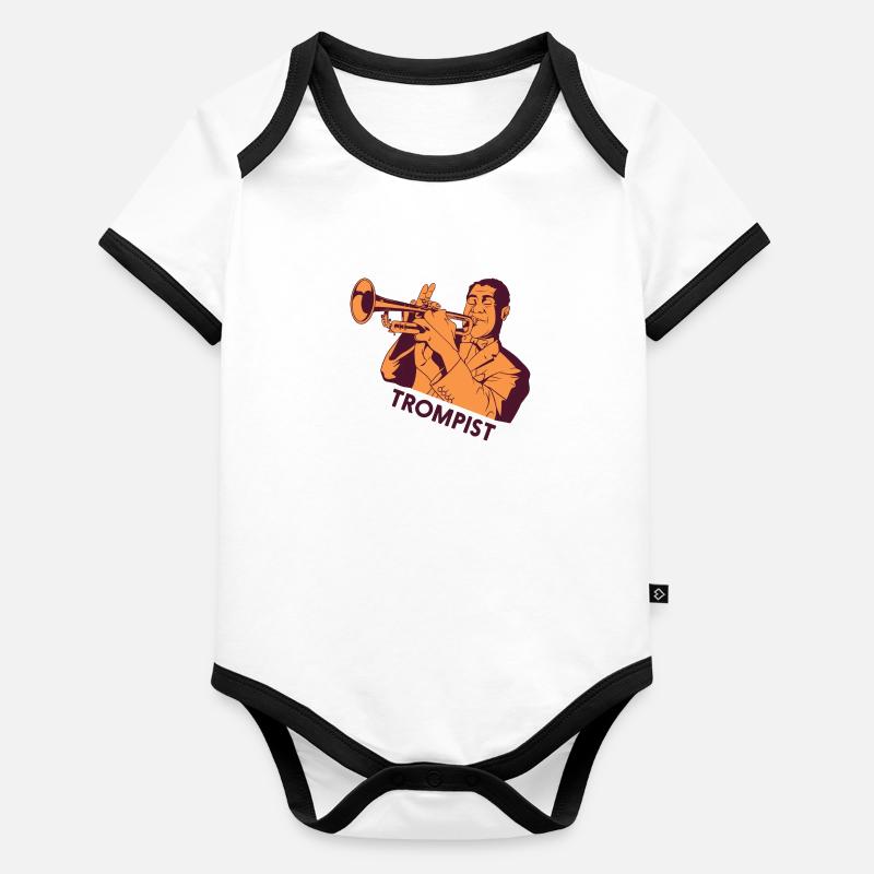 Trompist Baby Bio-Kurzarm-Kontrastbody