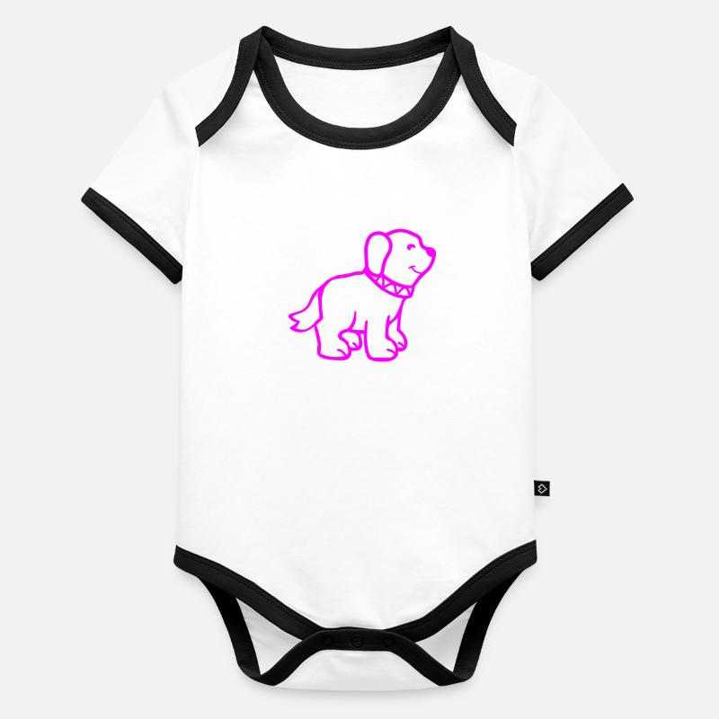 dog Baby Bio-Kurzarm-Kontrastbody