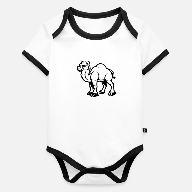camel Organic Baby Contrasting Bodysuit