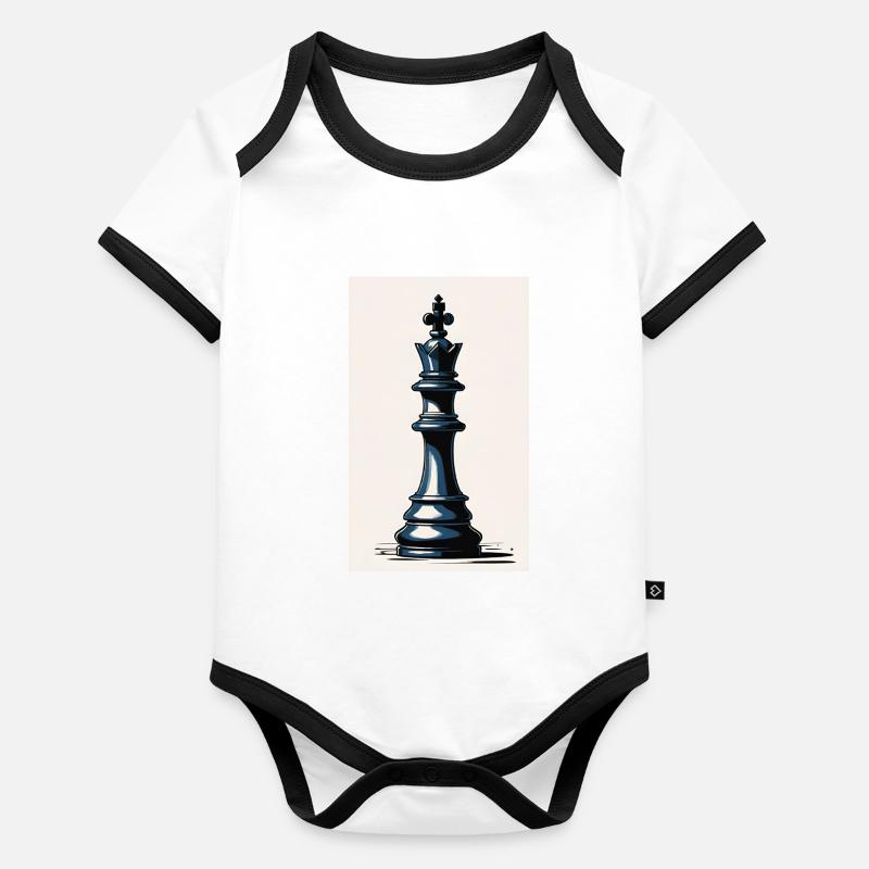 Échecs | Pièce d’échecs | Joueur d’échecs Body Bébé bio contrasté manches courtes