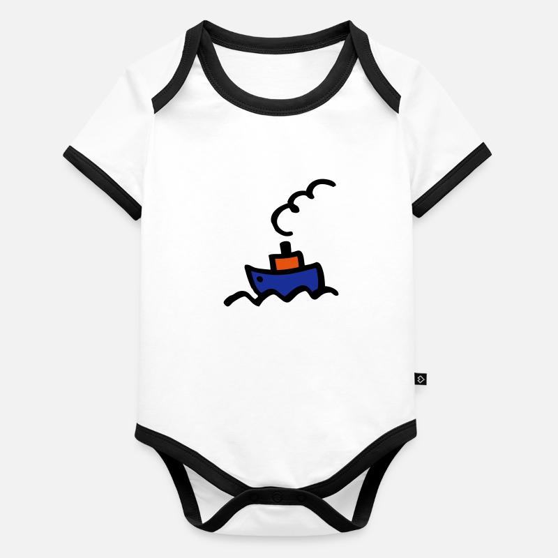Boat Organic Baby Contrasting Bodysuit