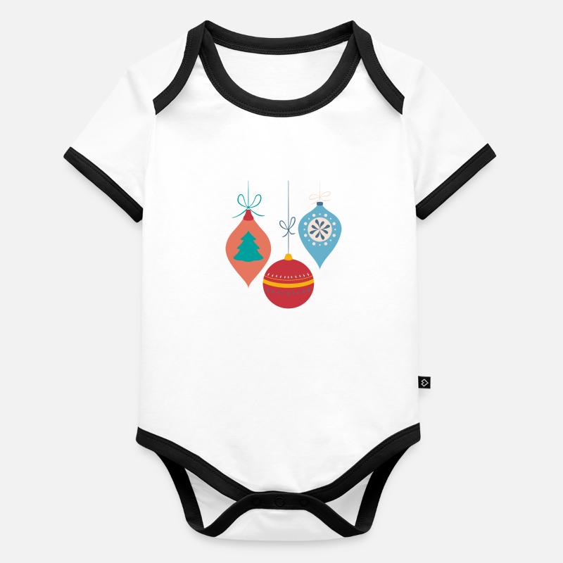 Boules de noel Body Bébé bio contrasté manches courtes