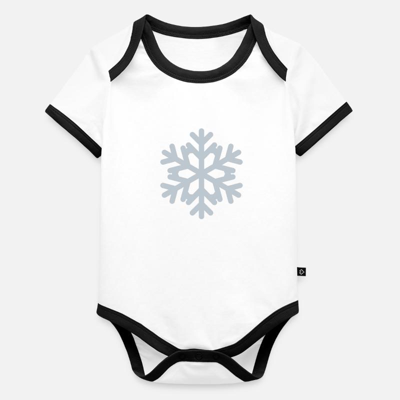 Flocon de neige Body Bébé bio contrasté manches courtes