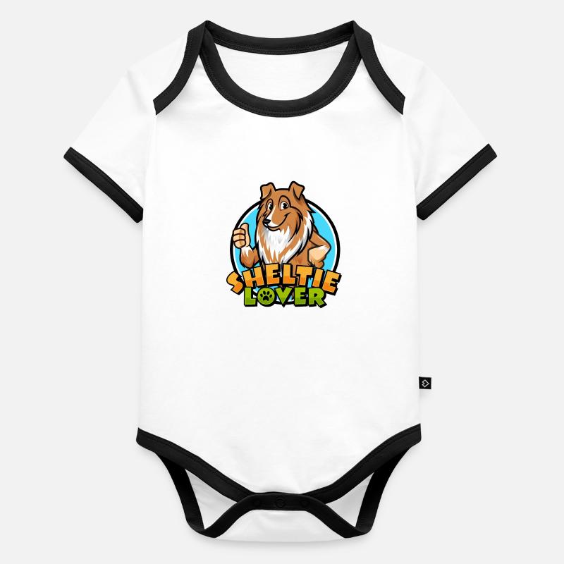 Sheltie Lover Body Bébé bio contrasté manches courtes