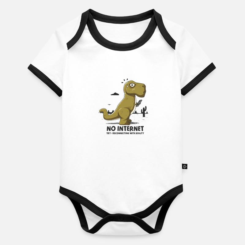 No internet Body Bébé bio contrasté manches courtes