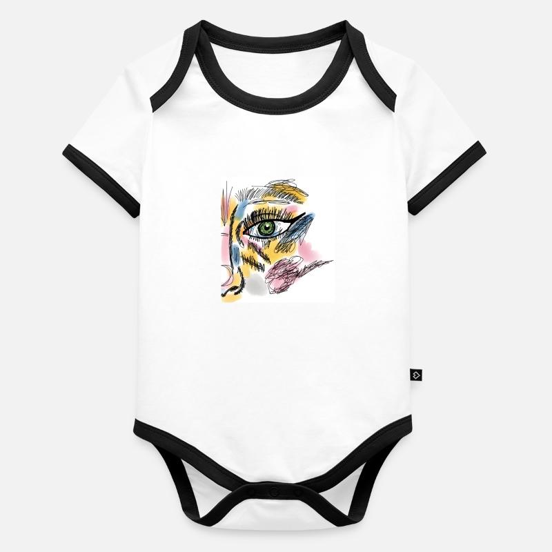 Coloured eye Organic Baby Contrasting Bodysuit