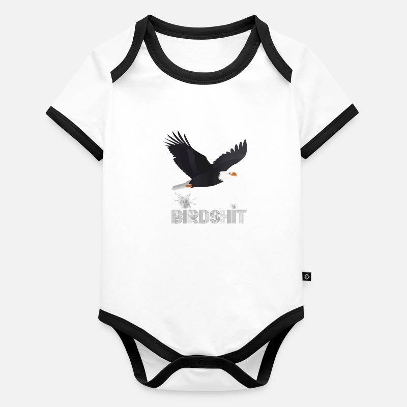 BIRDSHIT EAGLE - FARBE Baby Bio-Kurzarm-Kontrastbody