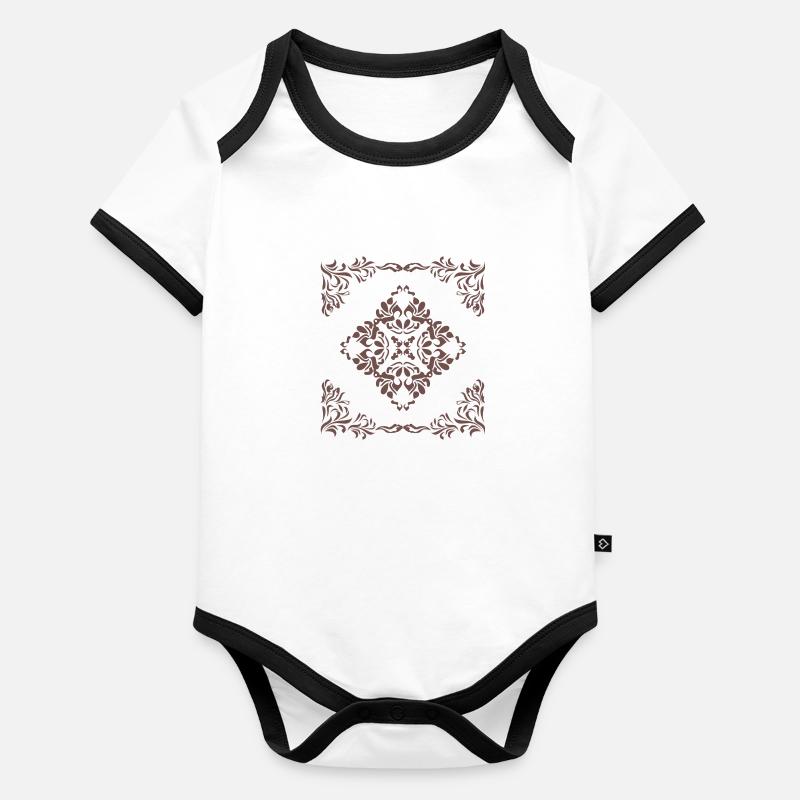 Dekoratives dunkles Element für das Dekor Baby Bio-Kurzarm-Kontrastbody