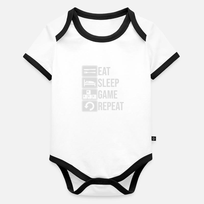 Manger le jeu de sommeil Répéter Body Bébé bio contrasté manches courtes