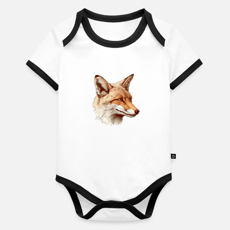 Renard Rusé Body Bébé bio contrasté manches courtes